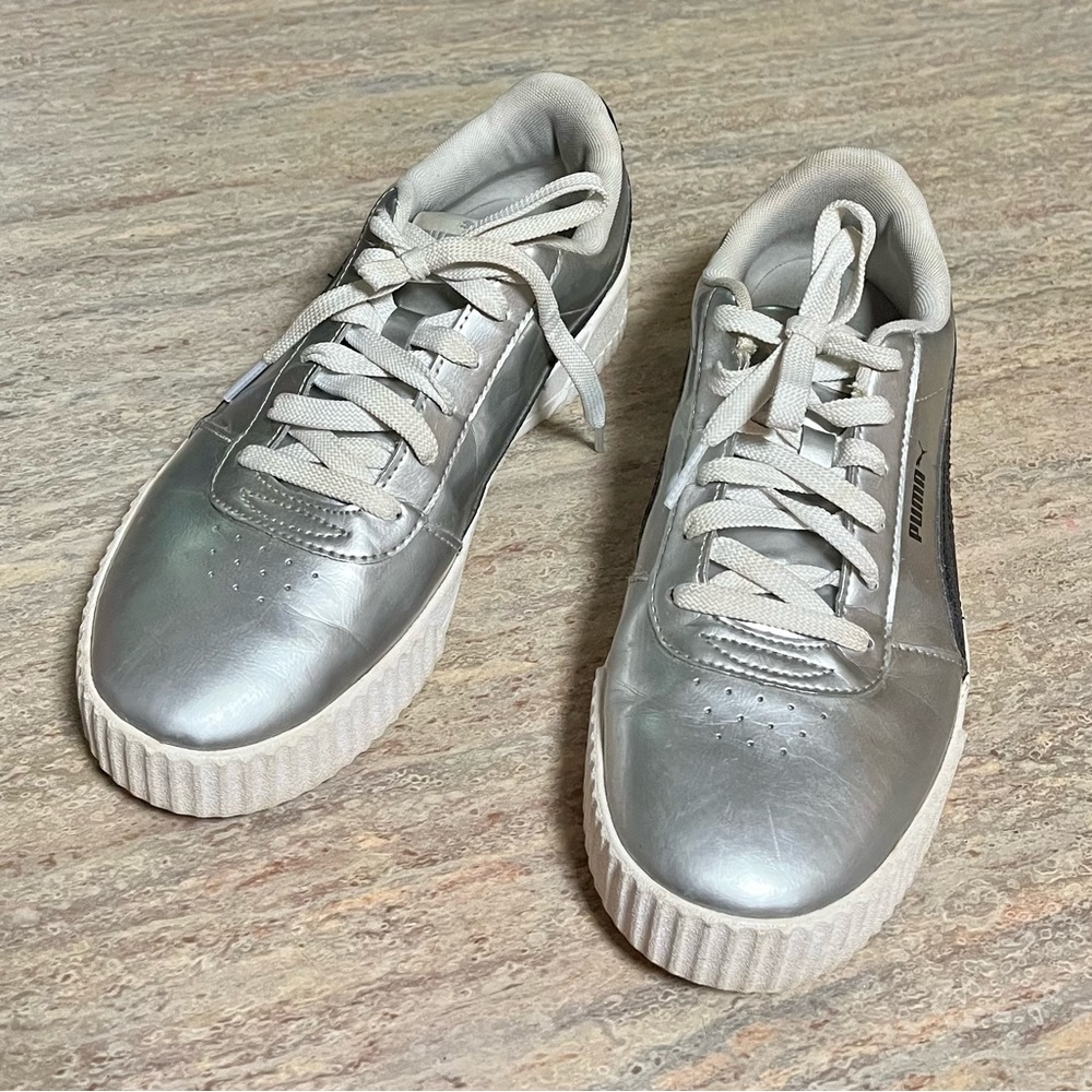 Puma Carina silver and glitter black sneakers - Picture 5 of 13